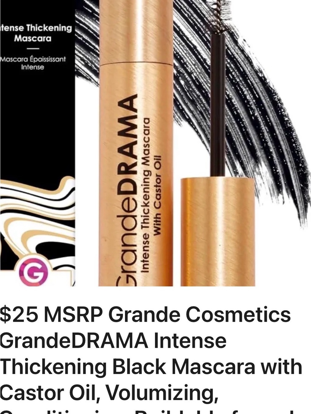 Grande Cosmetics GrandeDRAMA Intense Thickening Mascara - Black